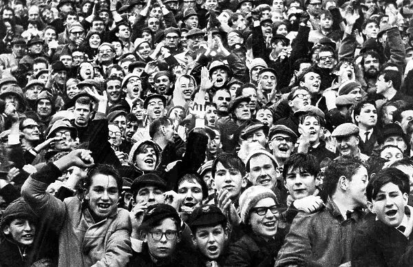 Welsh rugby crowd at Cardiff Arms Park January 1965