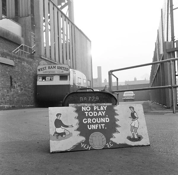 West Ham v. Nottingham Forest. Upton Park closed on Boxing Day due to cold spell
