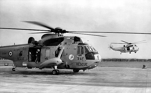 Westland Sea King search and rescue helicopters at RAF Boulmer. 06  /  02  /  1979