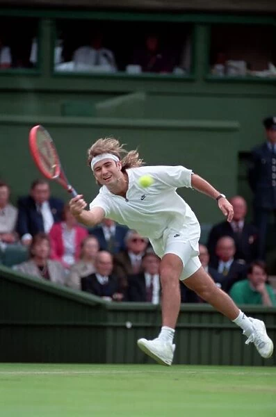 Wimbledon Tennis Championships. Andre Agassi in action. June 1991 91-4117-038