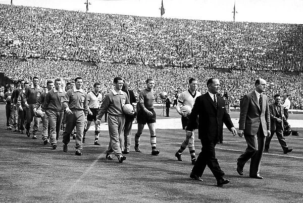 Wolverhampton Wanderers Vs. Blackburn. The teams walkout on to the pitch with