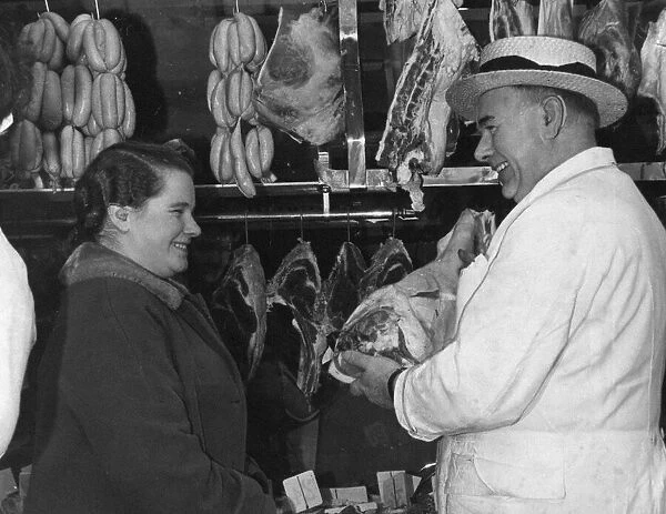 Woman at Butchers Shop, January 1962
