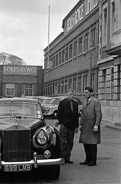 Workers outside the Rolls Royce factory in Derby, 4th April 1968