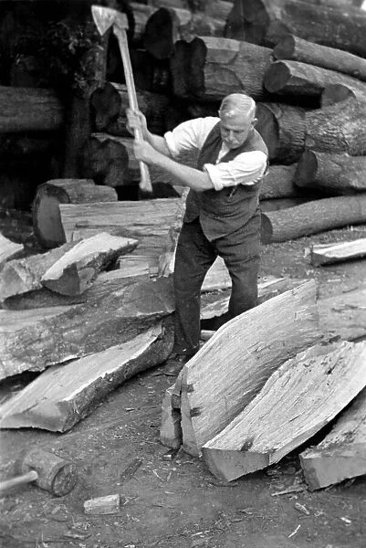Workmen in a Surrey Timber Yard. October 1937 OL300S