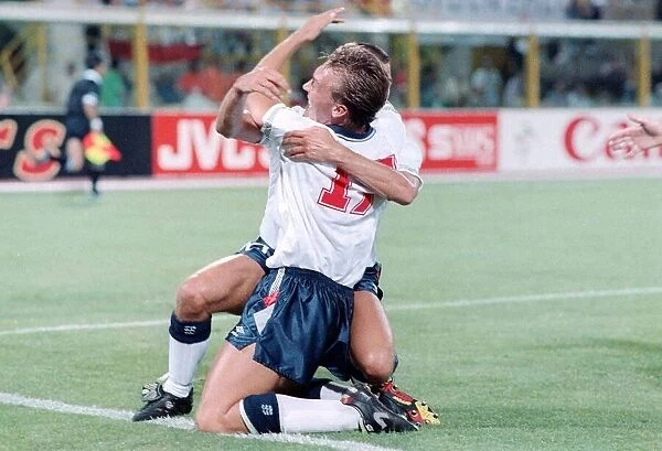 World Cup 1990 last 16 England 1 Belgium 0 David Platt celebrates the winner