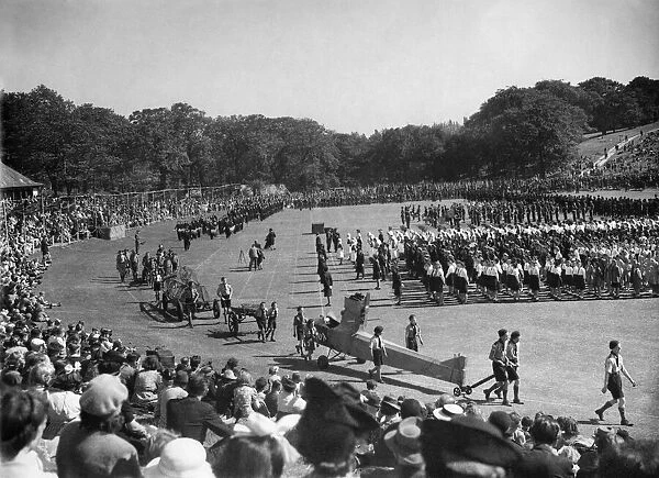 World War II. The March past and general view of the assembly of Air Cadets