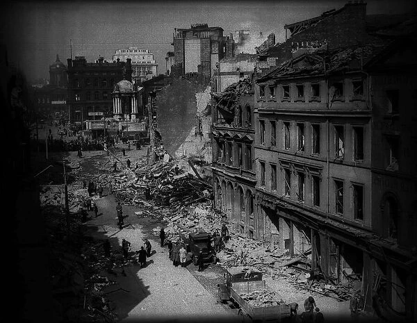 WW2 bomb damage to buildings in Merseyside. Circa 1941
