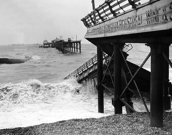 WW2 Bomb damaged pier February 1940