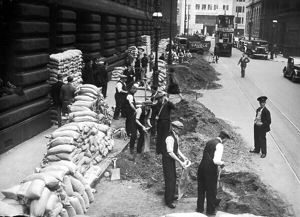 WW2 September 1939 Civilian filling sandbags WW2 WW2 WW2