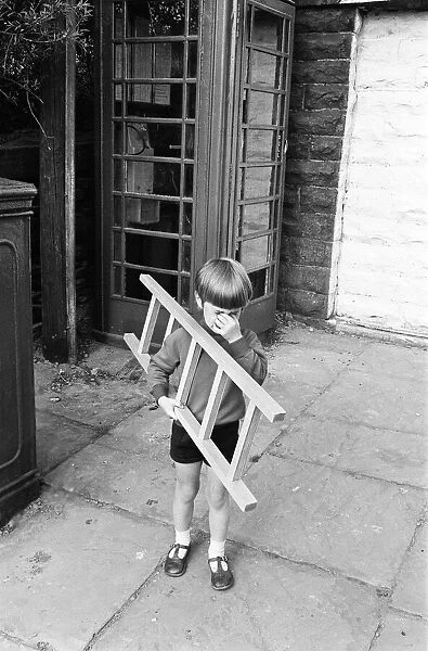 Five year old Andrew Butler, complete with a mini-stepladder