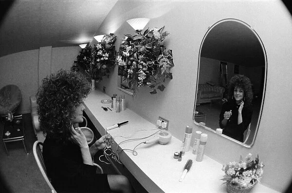 A young woman in the toilets at The Mall nightclub in Stockton. 15th December 1988
