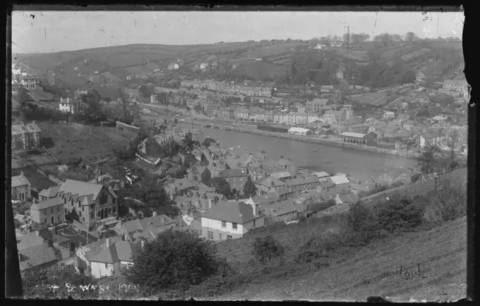 Framed Print : Looe Print from West Looe Downs Framed Print : Looe Print from West Looe Downs