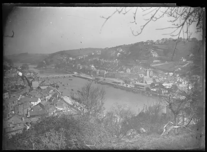 Framed Print : Looe Print: Upstream View from Downs View Telephone Box Framed Print : Looe Print: Upstream View from Downs View Telephone Box