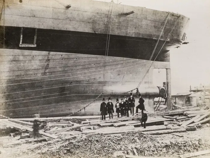 Framed Print : Launch of the SS Great Eastern Print, 1857 Framed Print : Launch of the SS Great Eastern Print, 1857