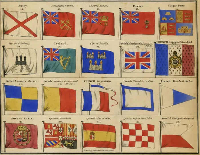 Framed Print : 1875 Maritime Flags Print Framed Print : 1875 Maritime Flags Print