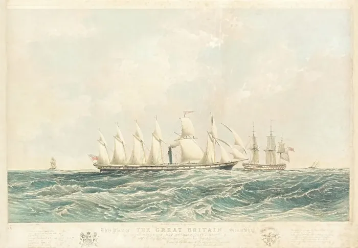 Framed Print : The SS Great Britain at Sea Print, 1845 Framed Print : The SS Great Britain at Sea Print, 1845