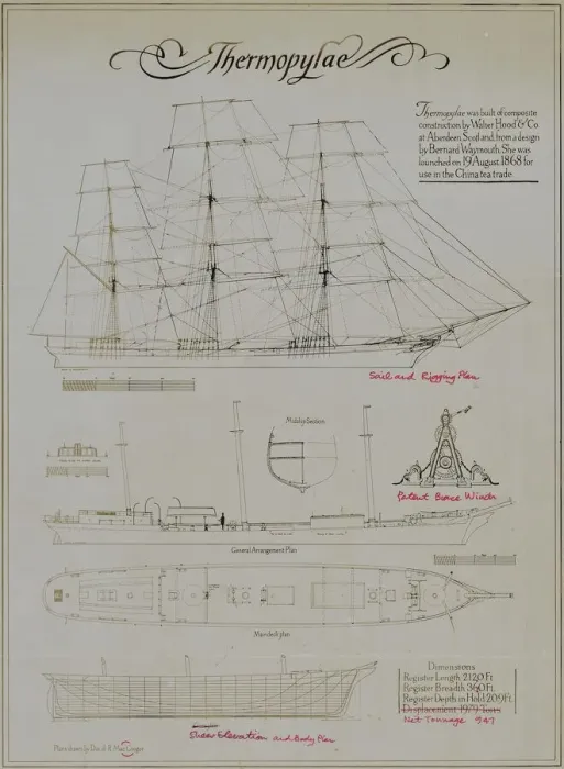 Framed Print : Thermopylae Clipper Ship Print Set Framed Print : Thermopylae Clipper Ship Print Set