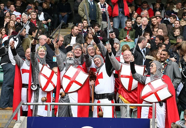 England Fans Dressed As Knights At Twickenham