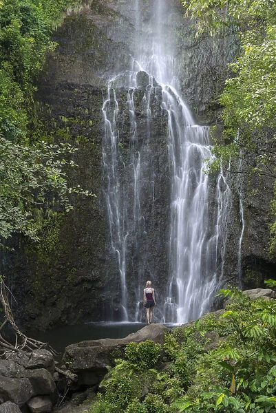 Maui. USA, Hawaii, Maui, Hana, waterfall, MR 0540