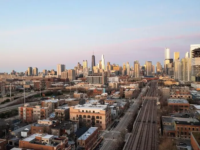 Framed Print : West Loop Aerial Print