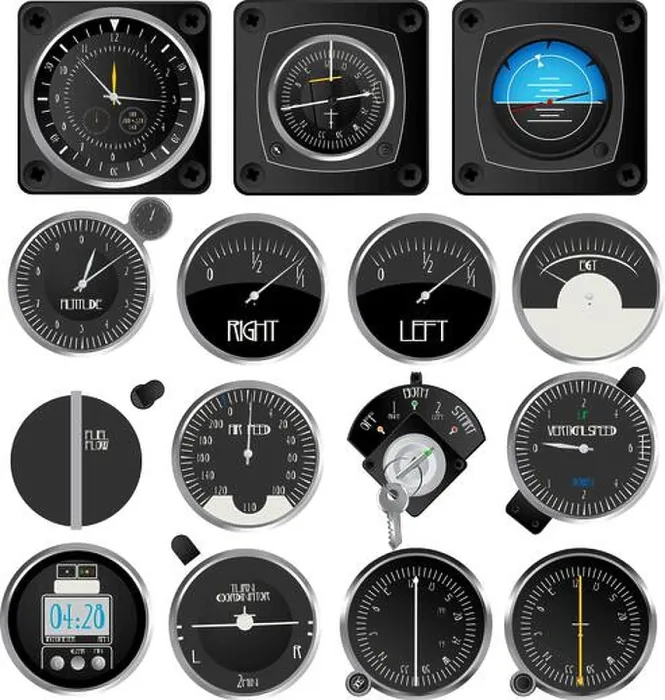 Framed Print : Aircraft Instruments Print Collection Framed Print : Aircraft Instruments Print Collection