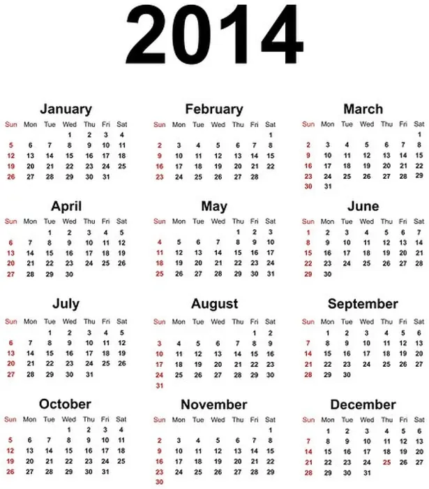 Framed Print : 2014 Year Print Calendar Framed Print : 2014 Year Print Calendar