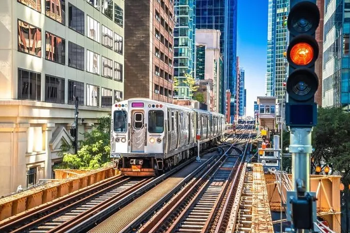 Framed Print : Chicago L Elevated Rapid Transit System Station Print