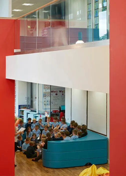 Framed Print : Cluster of children in circulation space Print Framed Print : Cluster of children in circulation space Print
