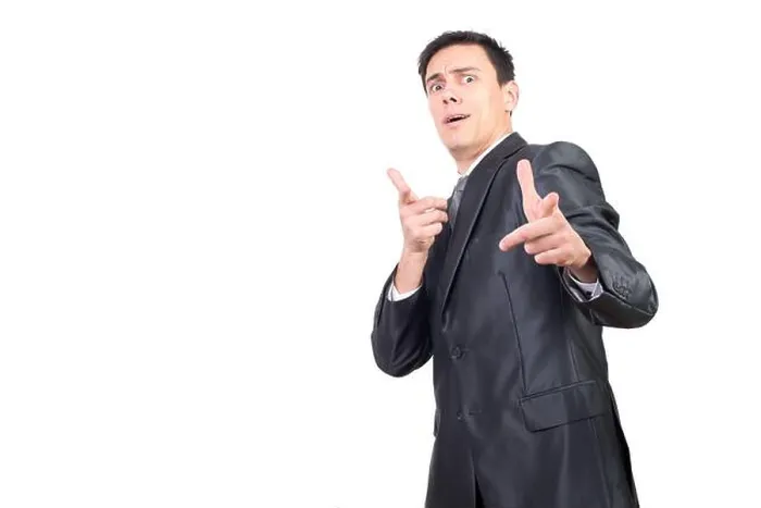 Framed Print : Formal Suit Print of Man Pointing at Camera Framed Print : Formal Suit Print of Man Pointing at Camera