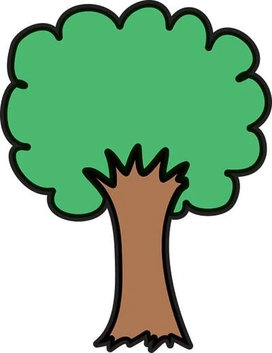 Framed Print : Cute Tree Drawing Print Icon Vector Illustration