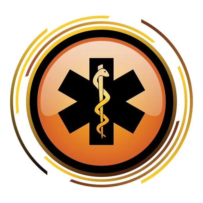 Framed Print : Emergency Button Print in Orange on White Background (EPS)