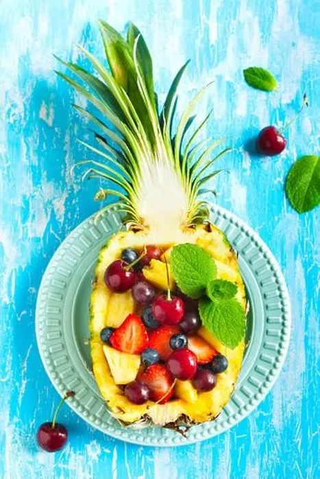 Framed Print : Pineapple Fruit Salad Print