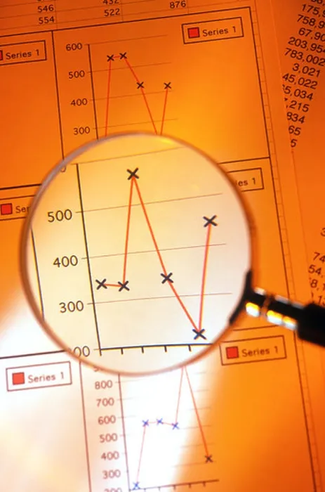 Framed Print : Graph through a magnifying glass Print
