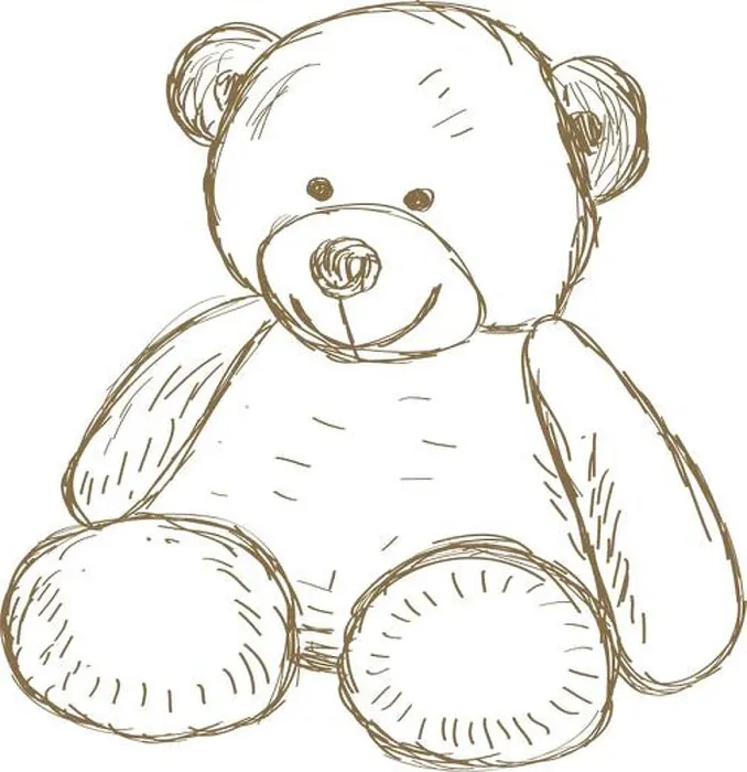Framed Print : Hand Drawn Teddy Bear Doodle Print Framed Print : Hand Drawn Teddy Bear Doodle Print