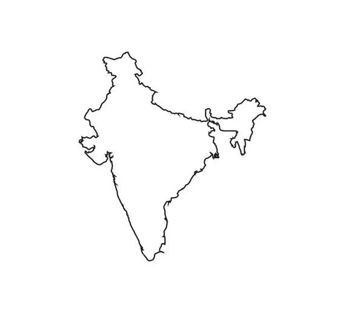 Framed Print : India Map Print on White Background Framed Print : India Map Print on White Background