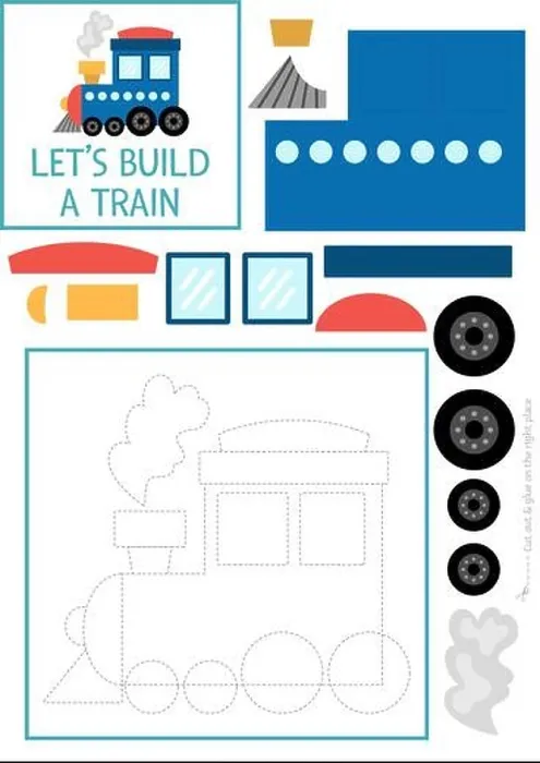 Framed Print : Train Assembly Print for Kids Framed Print : Train Assembly Print for Kids