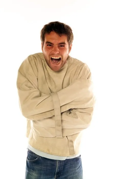 Framed Print : Man in a Straight Jacket Print Framed Print : Man in a Straight Jacket Print