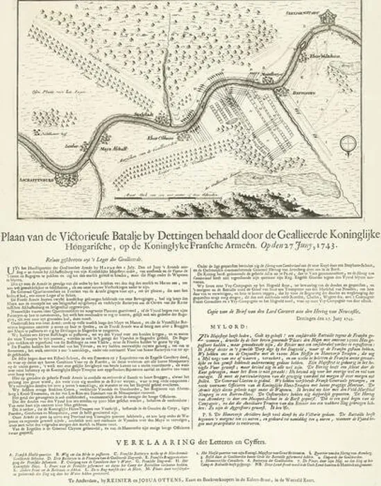 Framed Print : Map of the Battle of Dettingen Print Framed Print : Map of the Battle of Dettingen Print