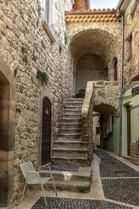 Framed Print : Medieval Architecture Print with Stone Steps and Arches Framed Print : Medieval Architecture Print with Stone Steps and Arches