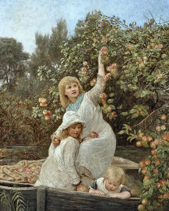 Framed Print : Morgan Frederick Picking Apples Print Framed Print : Morgan Frederick Picking Apples Print