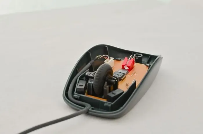 Framed Print : Open Computer Mouse Circuitry Print