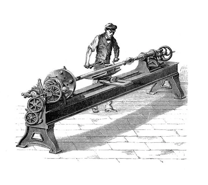 Framed Print : Parallel Lathe Print, 19th Century Engraving Framed Print : Parallel Lathe Print, 19th Century Engraving