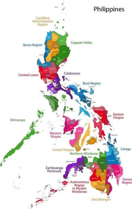 Framed Print : Philippines Map Print - 80 Provinces Framed Print : Philippines Map Print - 80 Provinces