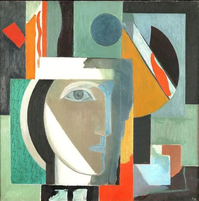 Framed Print : Ragnhild Kaarbø Composition with a Head Print c1925 Framed Print : Ragnhild Kaarbø Composition with a Head Print c1925