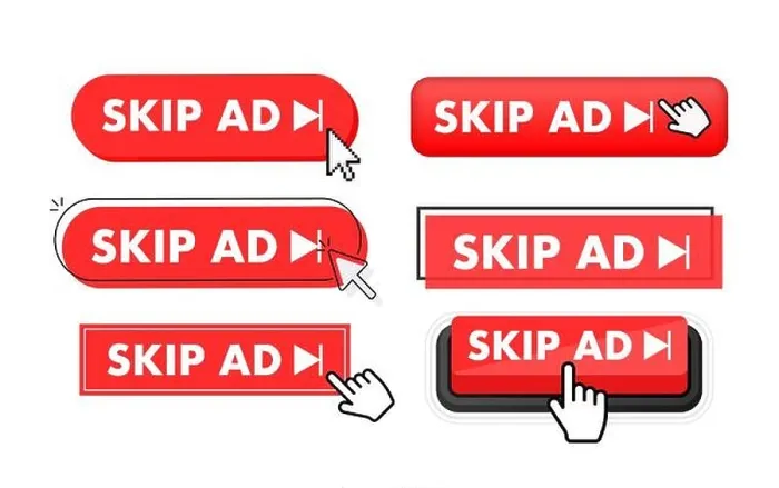 Framed Print : Print of Hand Pointer Clicking Skip Ad Button