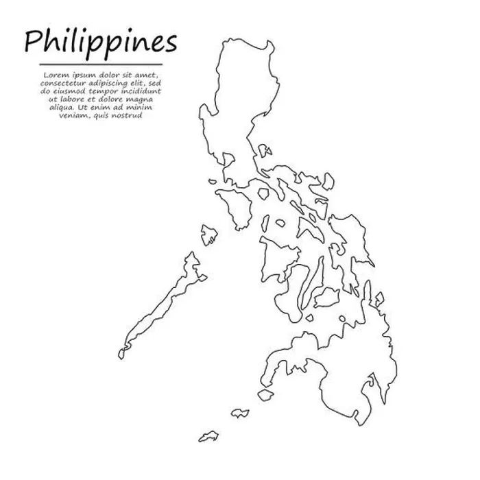 Framed Print : Philippines Simple Outline Map Print Framed Print : Philippines Simple Outline Map Print