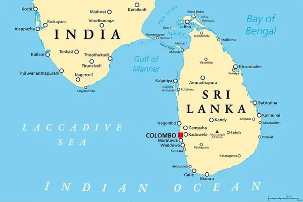 Sri Lanka and part of Southern India. Art Prints, Posters & Puzzles from Alamy