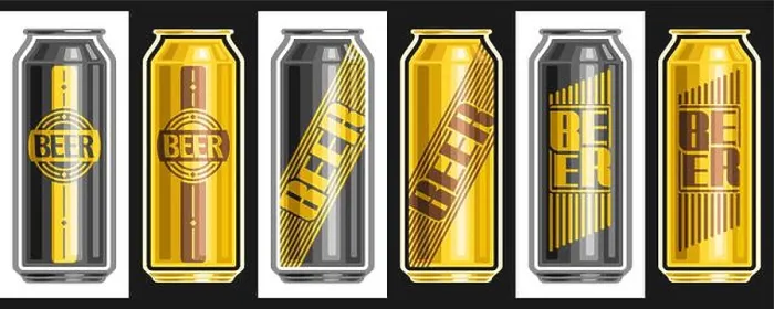 Framed Print : Vector Beer Cans Print Collection Framed Print : Vector Beer Cans Print Collection