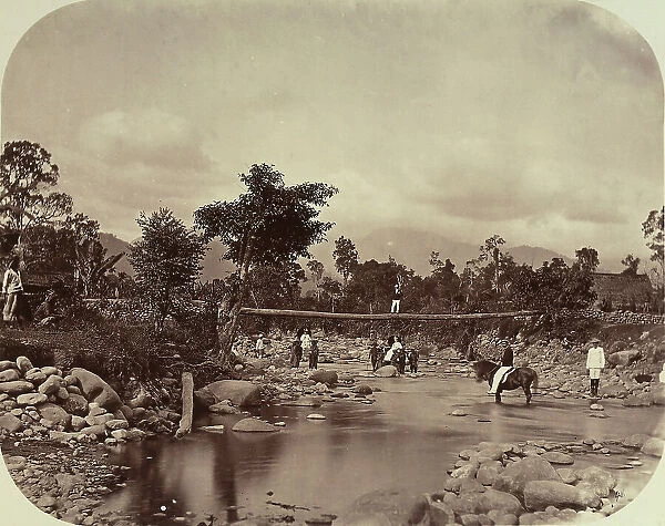 From the album belonged to Odoardo Beccari ?24 October 1877 - 4 January 1879?, Crossing a river in Padang