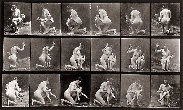 'Animal Locomotion' (plate 527): sequence with a naked woman spanking a child